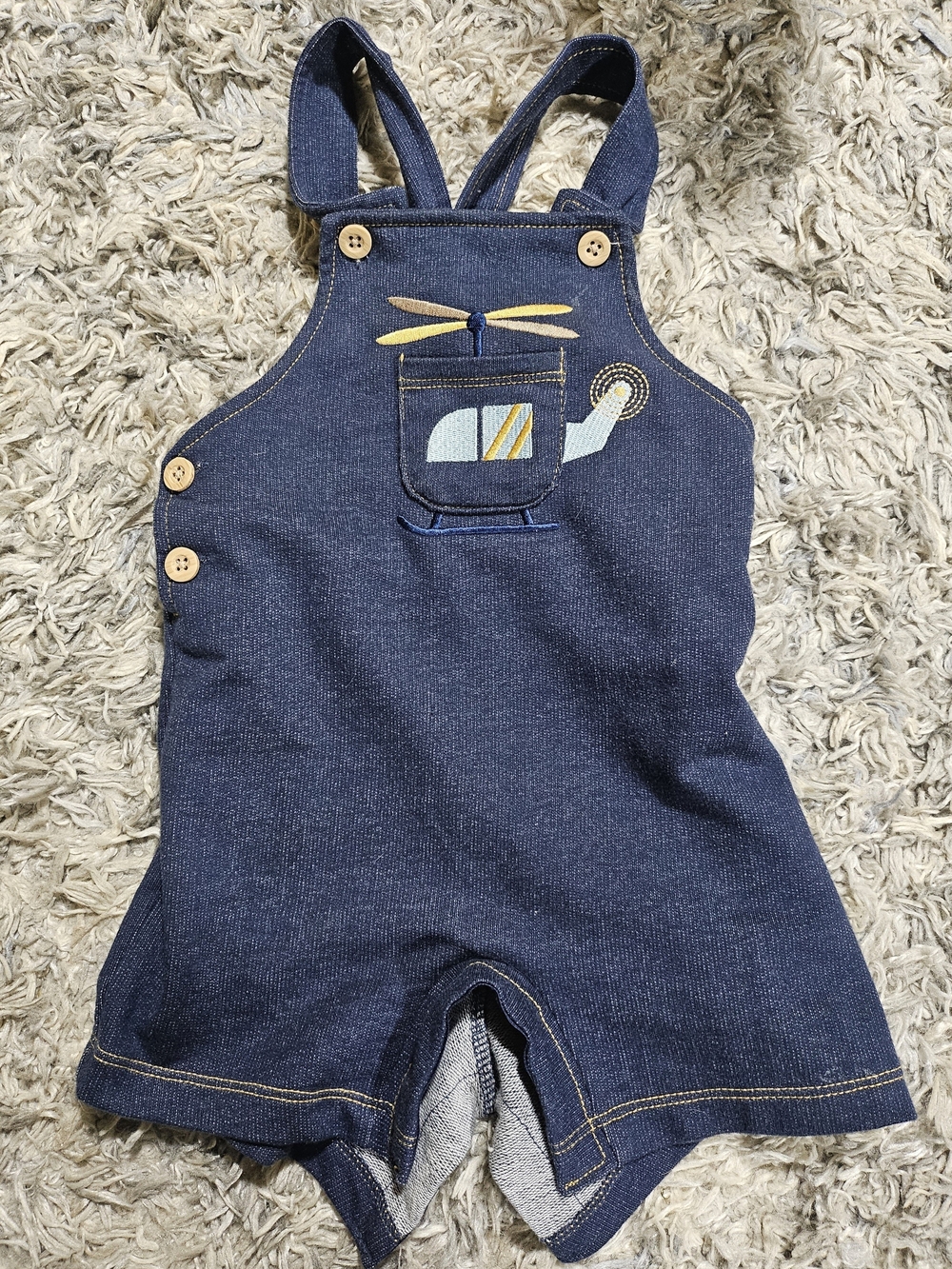 Kids Navy Blue Helicopter Shortalls